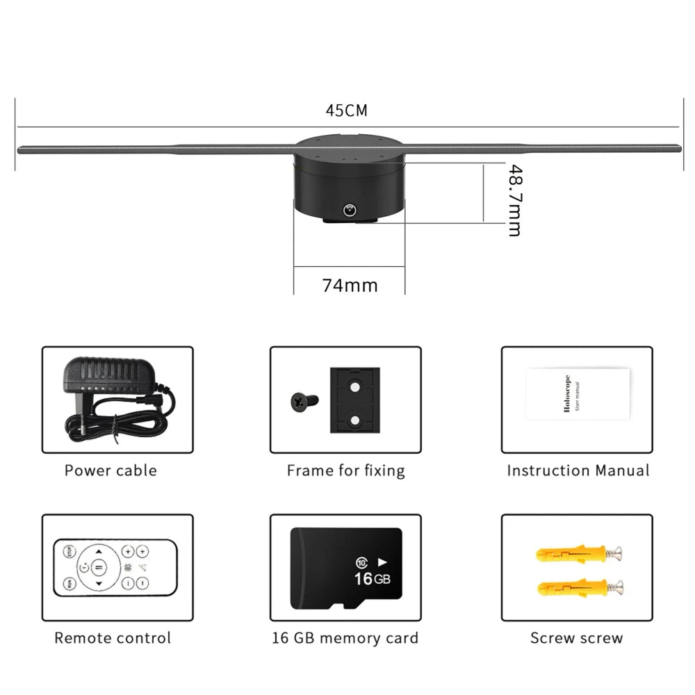Holographic Advertising Display Fan