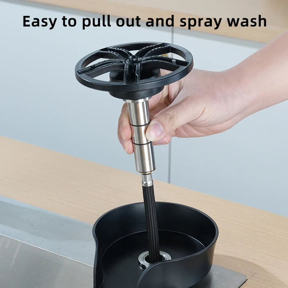 Rotating Kitchen Sink Glass Rinser