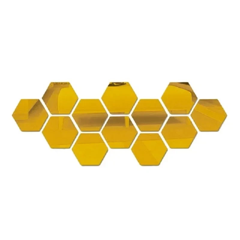 Geometric Hexagon Acrylic Mirror Wall Decals