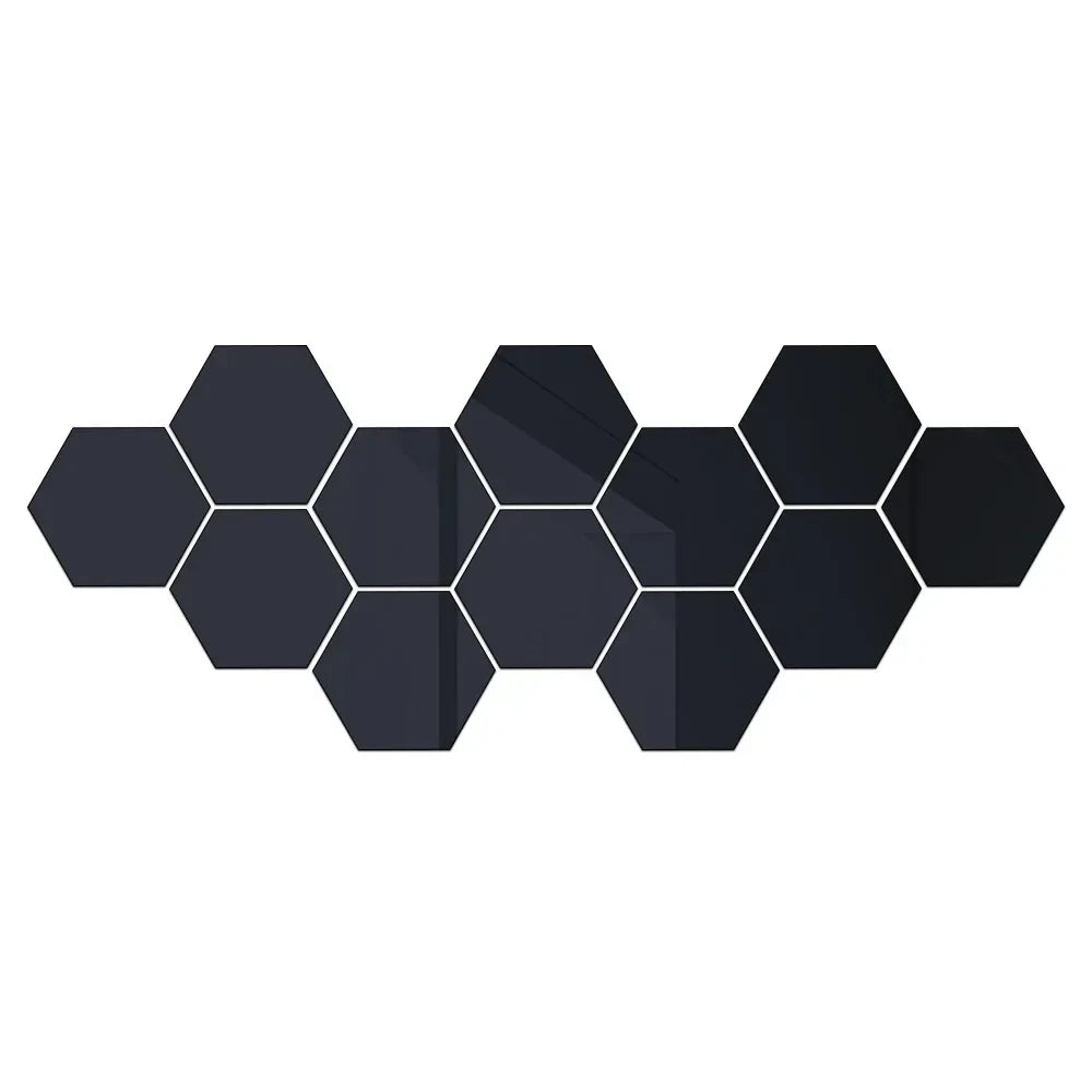 Geometric Hexagon Acrylic Mirror Wall Decals