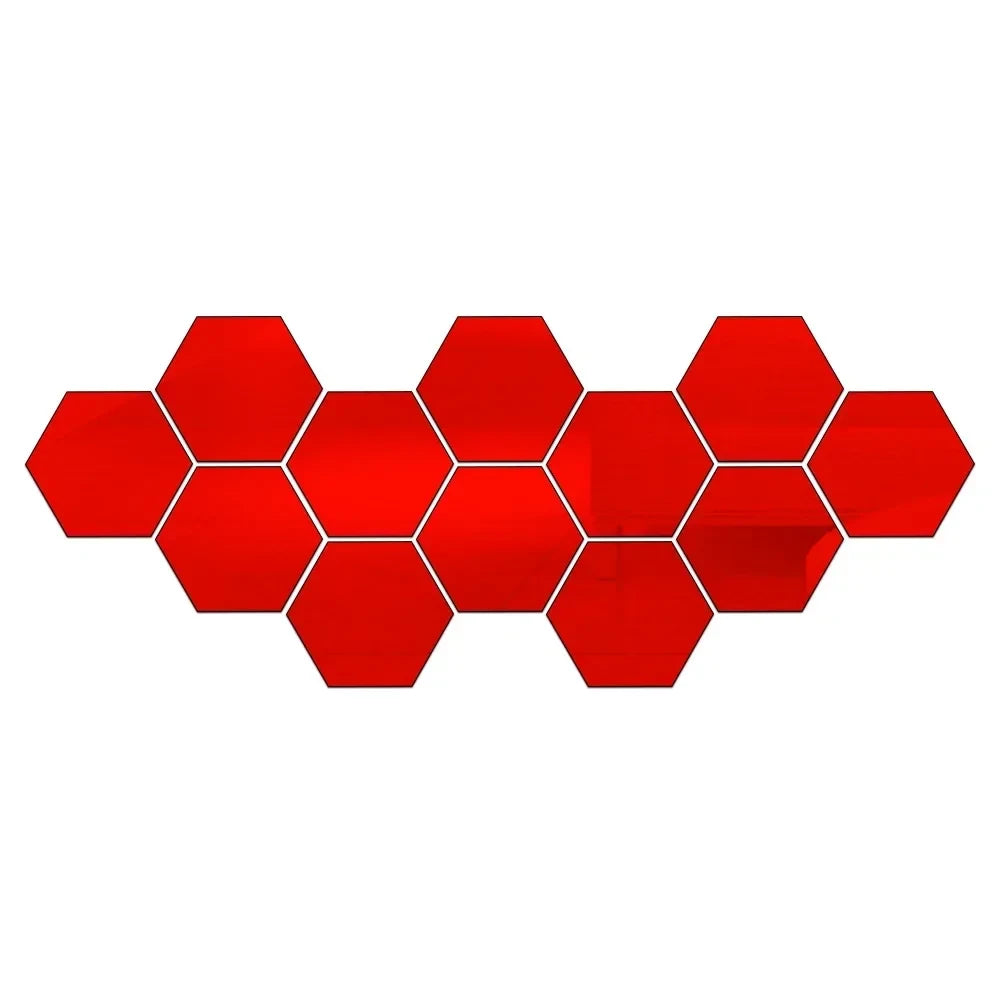 Geometric Hexagon Acrylic Mirror Wall Decals